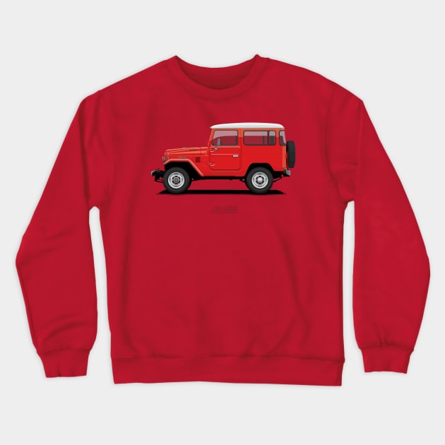 Land Cruiser FJ40 HardTop Red Crewneck Sweatshirt by ARVwerks